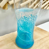 Beach Inspired Pilsner Glass w/Teal Resin