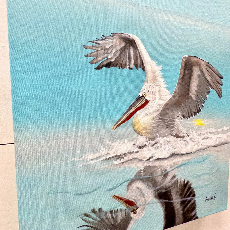 Pelican Landing On Water - Sunshine & Sweet Pea's Coastal Decor