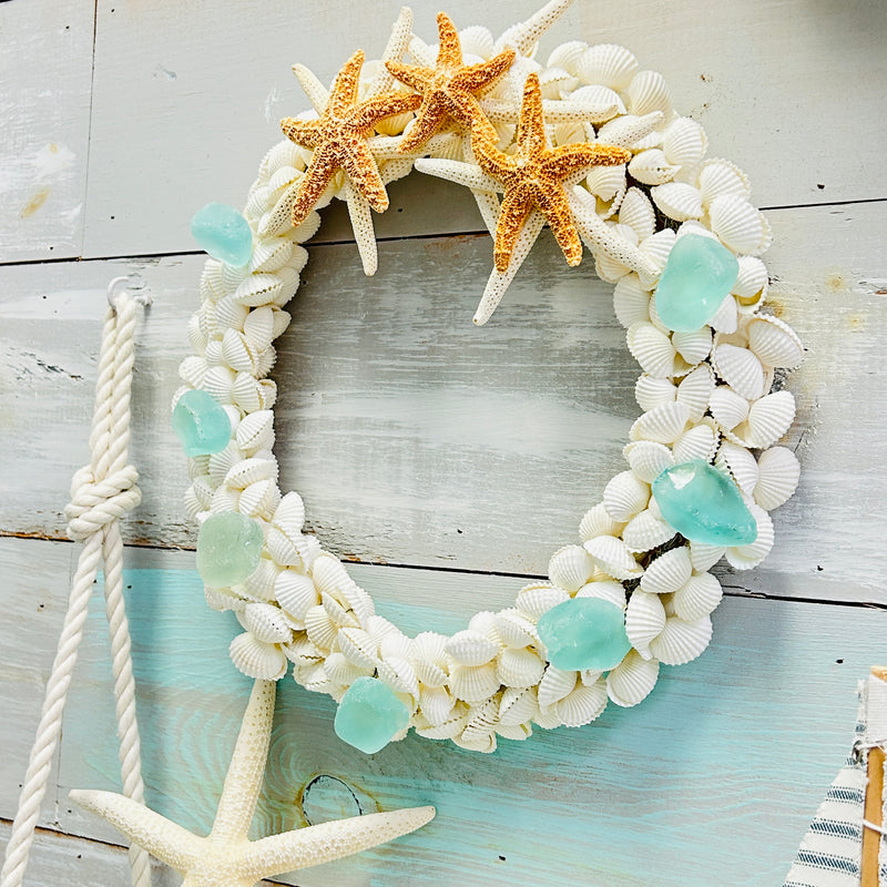 Assorted Seashell, Sea Life, and Sea Glass 12" Wreaths