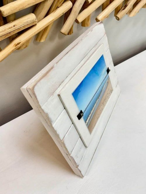 White Beach Fencing Picture Frame