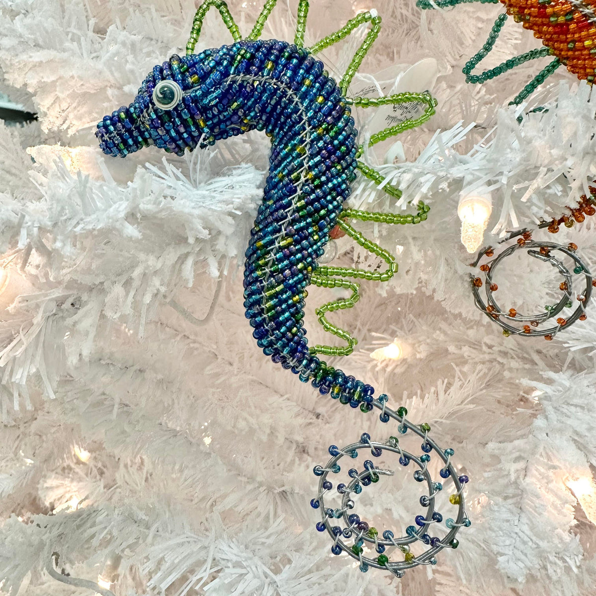Beaded Seahorse Christmas Ornament