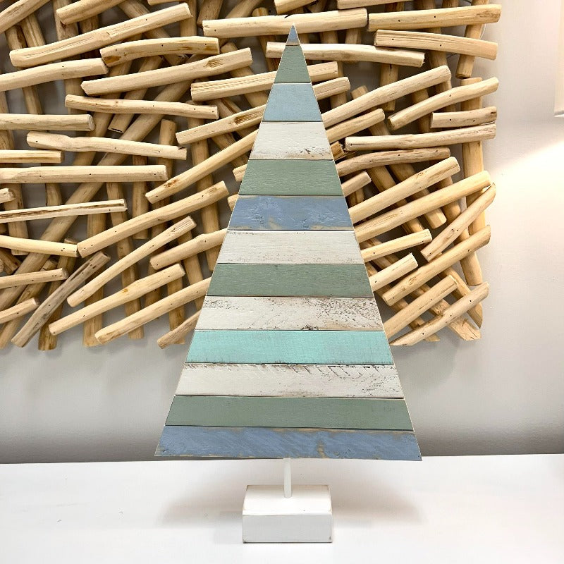 Coastal Inspired Wooden Christmas Tree Coastal Teal - Sunshine & Sweet Pea's Coastal Decor