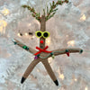 Assorted Reindeer Starfish Christmas Ornament