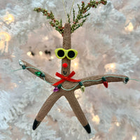 Assorted Reindeer Starfish Christmas Ornament