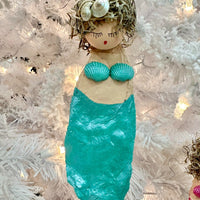 Assorted Oyster Shell Mermaid Christmas Ornaments