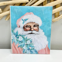 Santa in Coral Suit w/Seashell Garland Assorted Prints