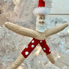 Assorted Starfish Beach Santa Christmas Ornament