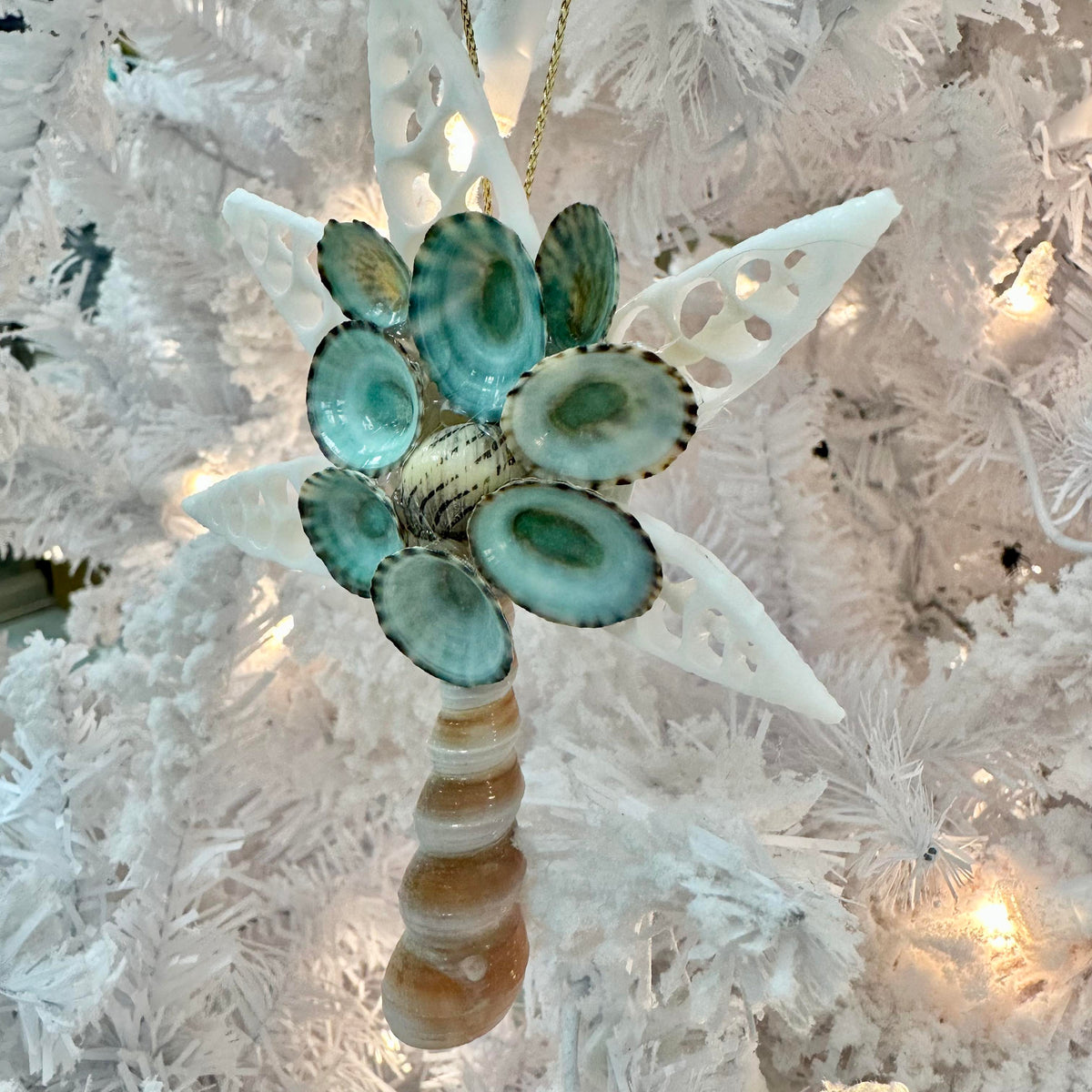 Seashell & Limpet Palm Tree Christmas Ornament Sunshine & Sweet Peas Coastal Decor