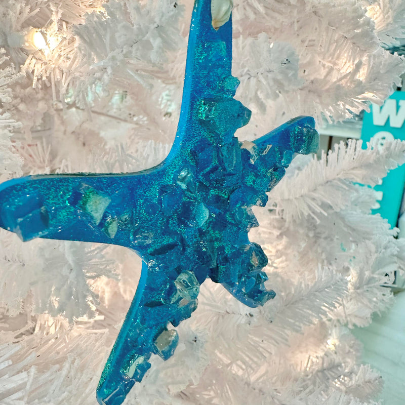Assorted Starfish w/Glass & Pearl Embellishments Christmas Ornament