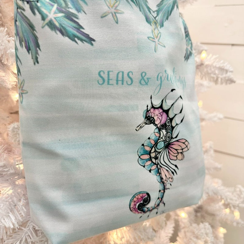Seas & Greetings Seahorse Canvas Tote Bag