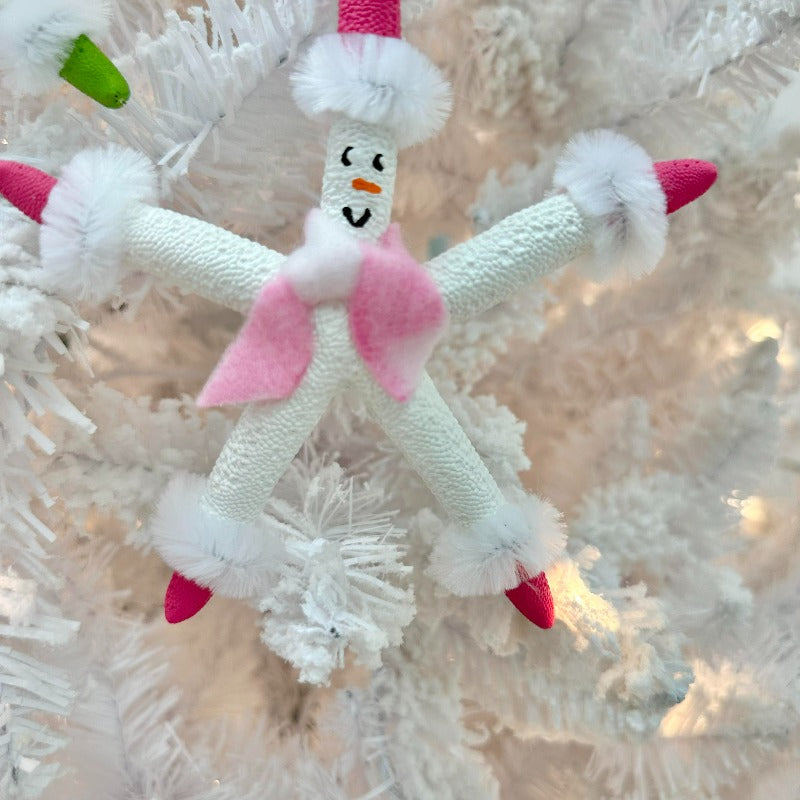 Pink Snowmen Starfish Christmas Ornament - Sunshine & Sweet Pea's Coastal Decor