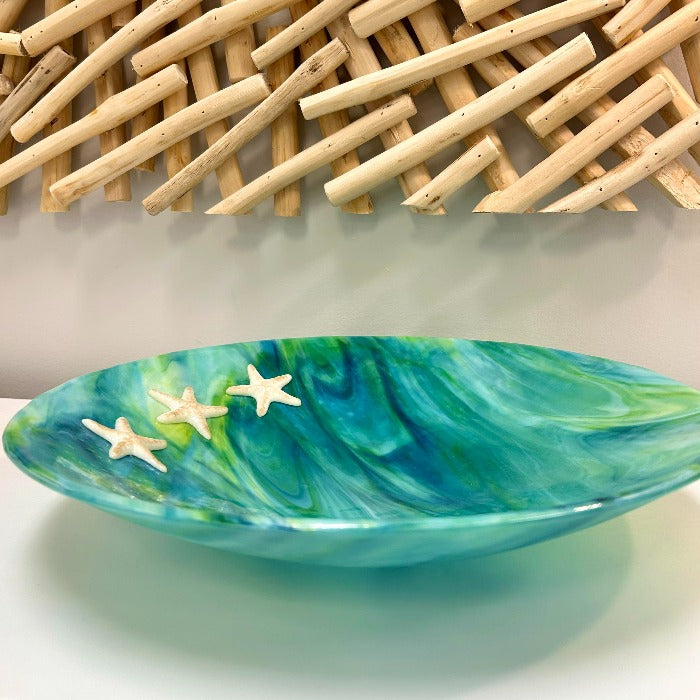 Handmade Decorative Glass Bowl w/Starfish - Sunshine & Sweet Pea's Coastal Decor