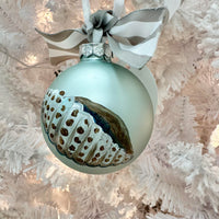 Hand Painted Conch Shell Glass Christmas Ornament