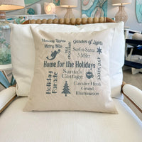 Home For The Holidays Canvas Pillow - Sunshine & Sweet Pea's Coastal Decor