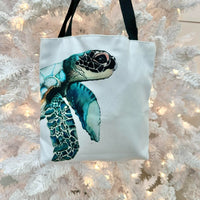 Sea Turtle Canvas Tote Bag - Sunshine & Sweet Pea's Coastal Decor