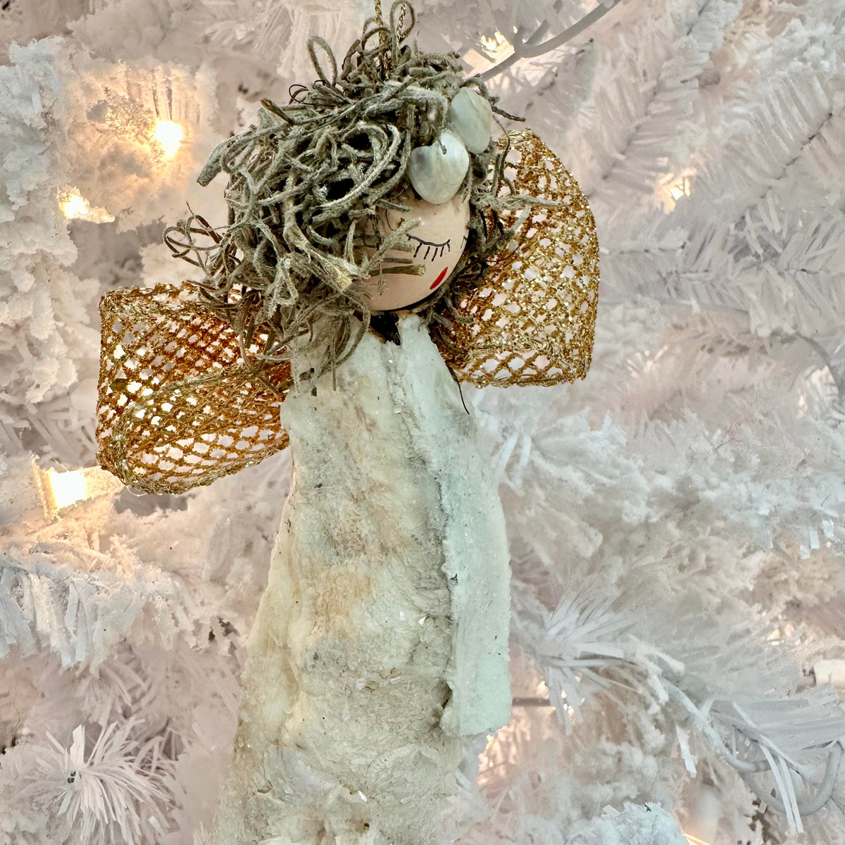 Assorted Oyster Shell Angel Christmas Ornament Sunshine & Sweet Peas Coastal Deco