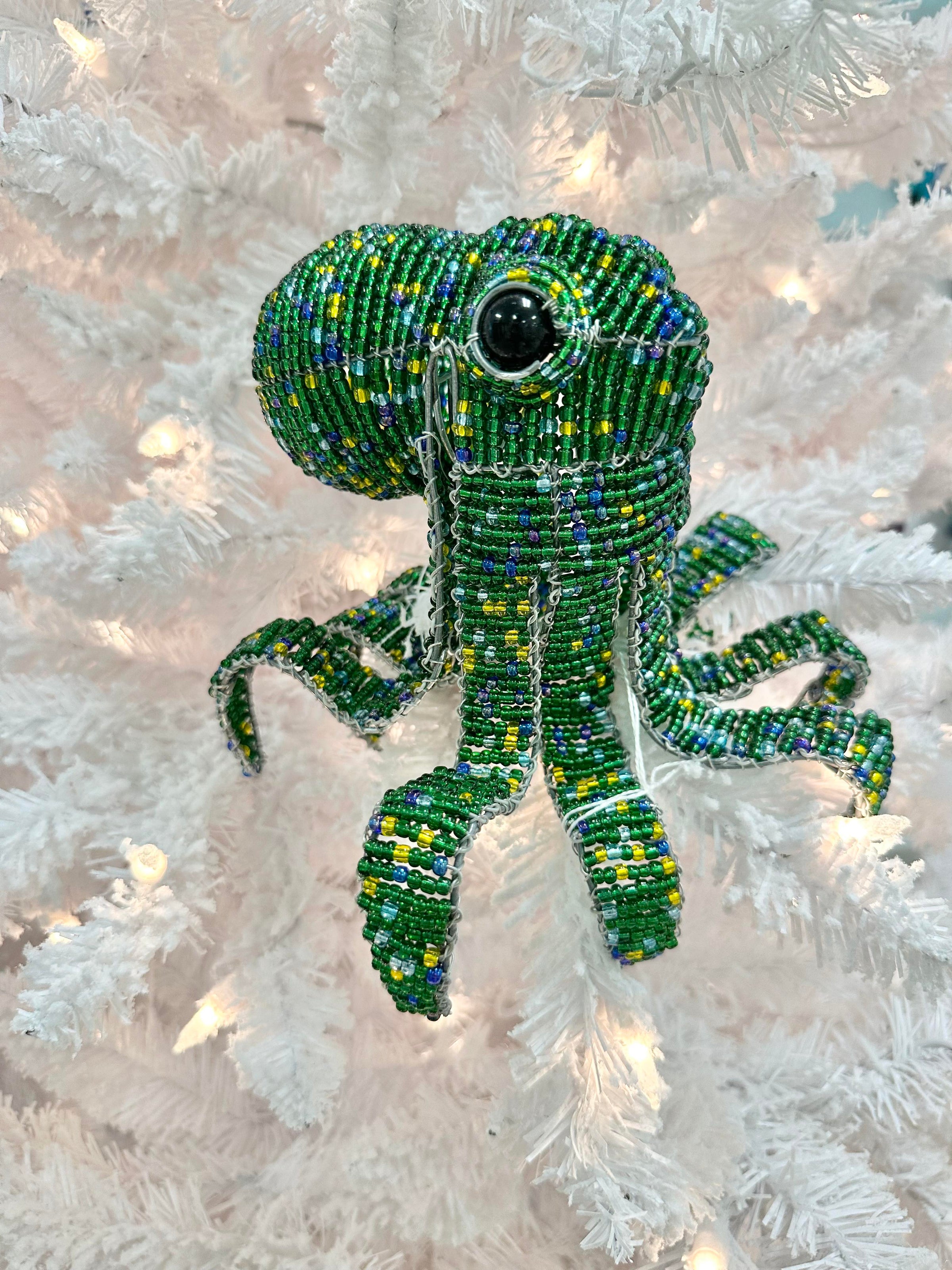 Beaded Octopus Christmas Ornament