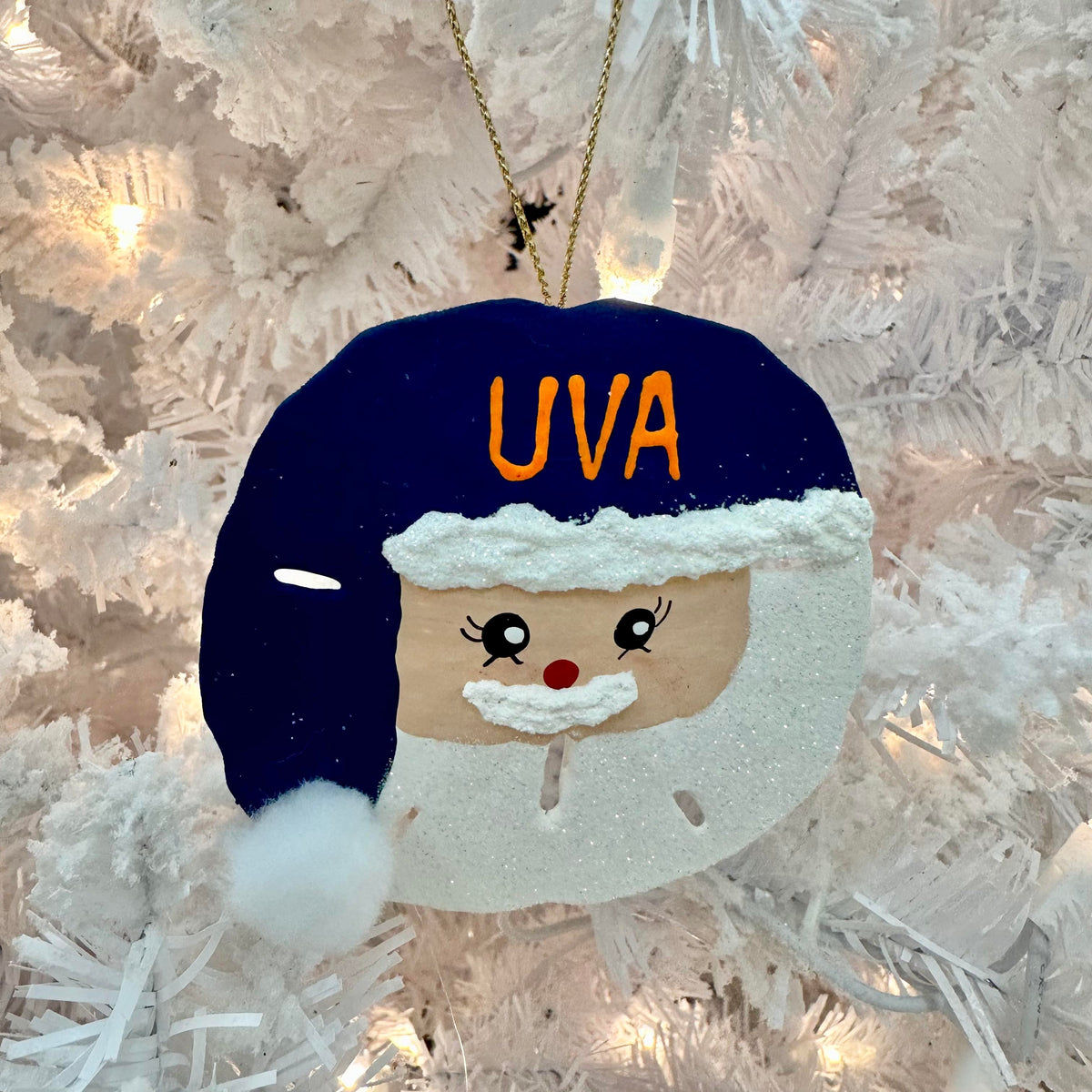 Sand Dollar Virginia Colleges Santa Christmas Ornament Sunshine & Sweet Peas Coastal Decor