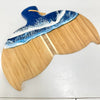 Whale Tail Bamboo Charcuterie Boards with Dark Blue Resin - Sunshine & Sweet Pea's Coastal Decor