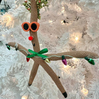 Assorted Reindeer Starfish Christmas Ornament