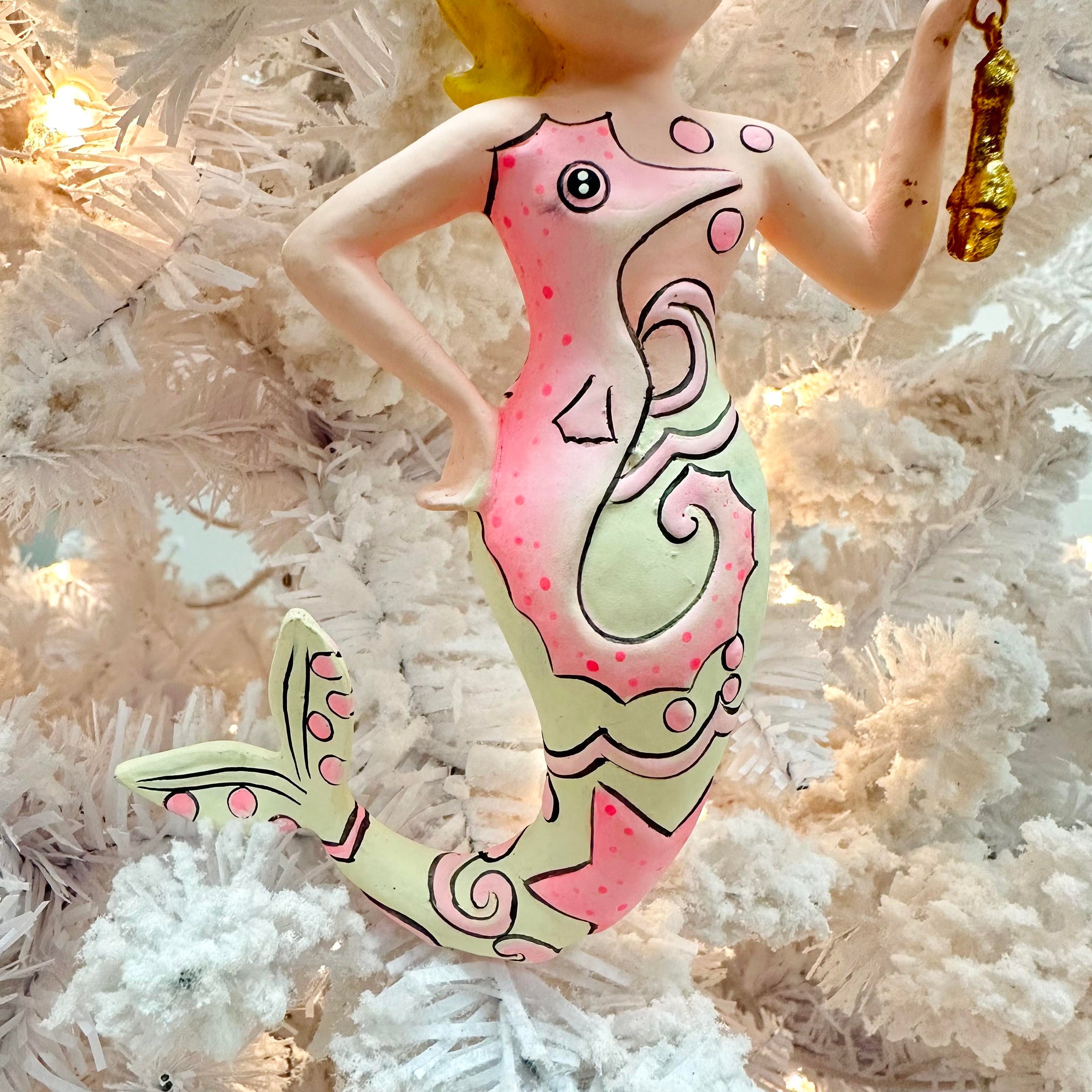 Mermaid Queen Holding Anchor Ornament
