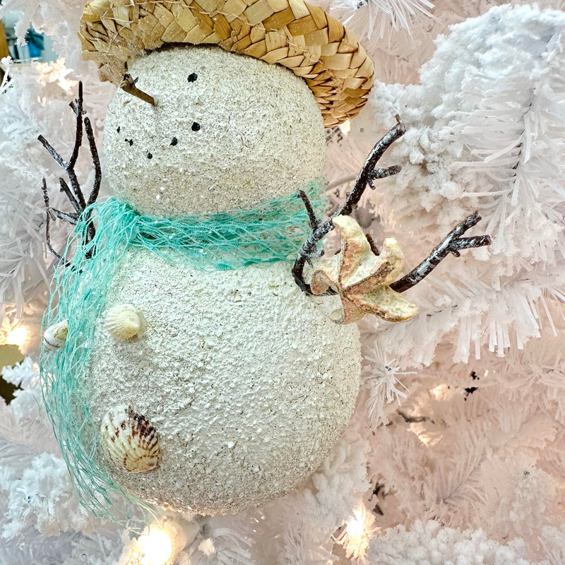 Beachy Snowman Ornament