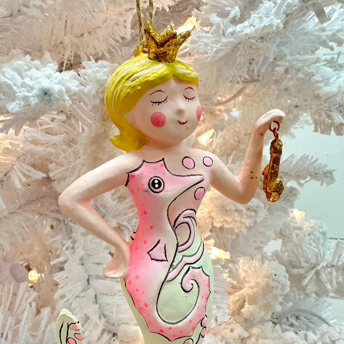 Mermaid Queen Holding Anchor Ornament Sunshine & Sweet Peas Coastal Decor