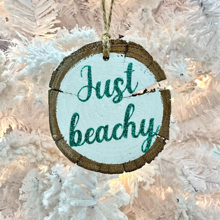 Wooden Coastal Inspired Christmas Ornaments Just Beachy - Sunshine & Sweet Pea's Coastal Decor