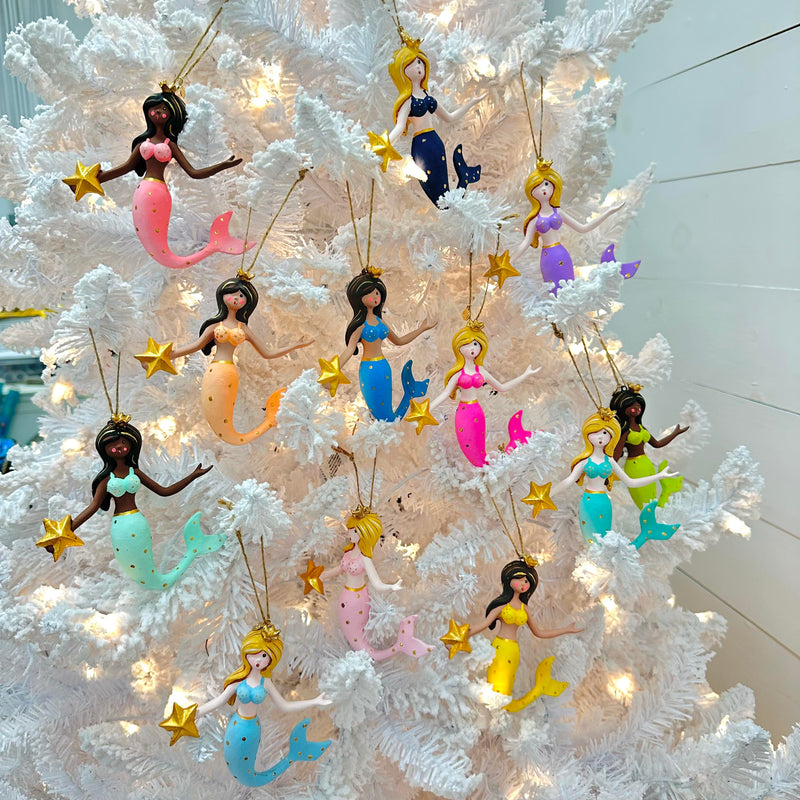 Assorted Mermaids Holding Starfish Ornaments