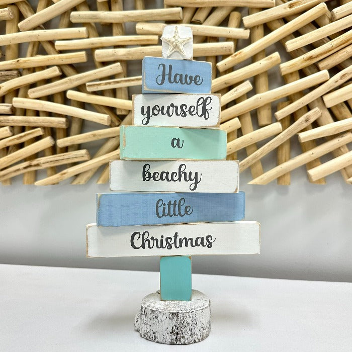 Have Yourself A Beachy Little Christmas Wooden Sign - Sunshine & Sweet Pea's Coastal Decor