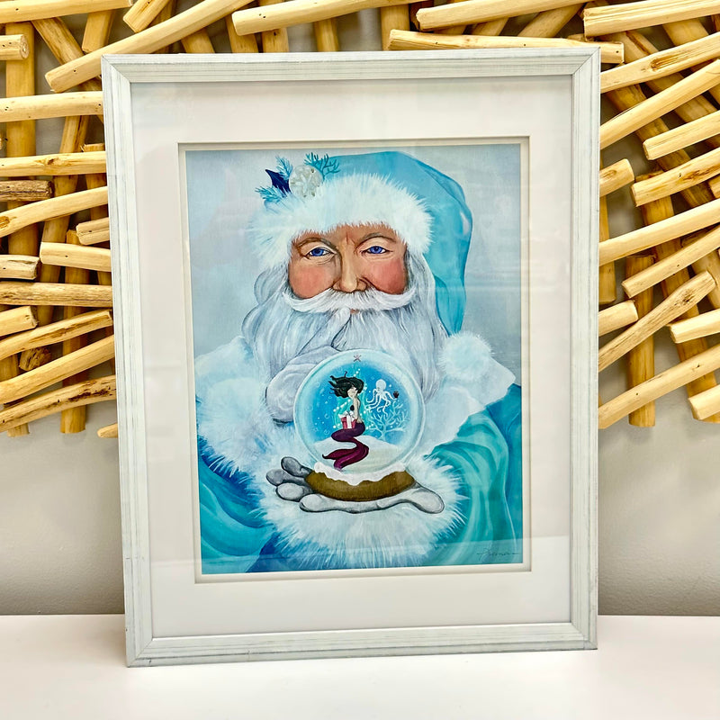 Coastal Santa w/Snow Globe Assorted Prints