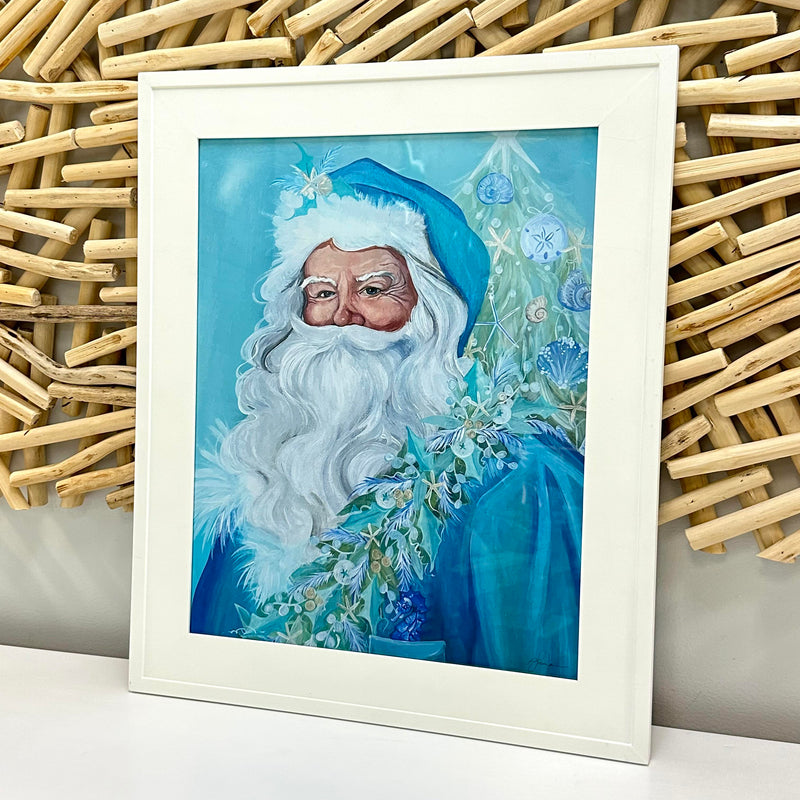 Coastal Santa in Teal Suit w/Garland Assorted Prints