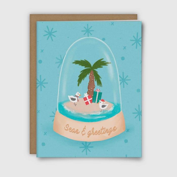 Seas & Greetings Holiday Greeting Card Sunshine & Sweet Peas Coastal Decor