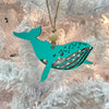 Assorted Wooden Teal Sea Life Christmas Ornaments