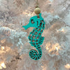 Assorted Wooden Teal Sea Life Christmas Ornaments