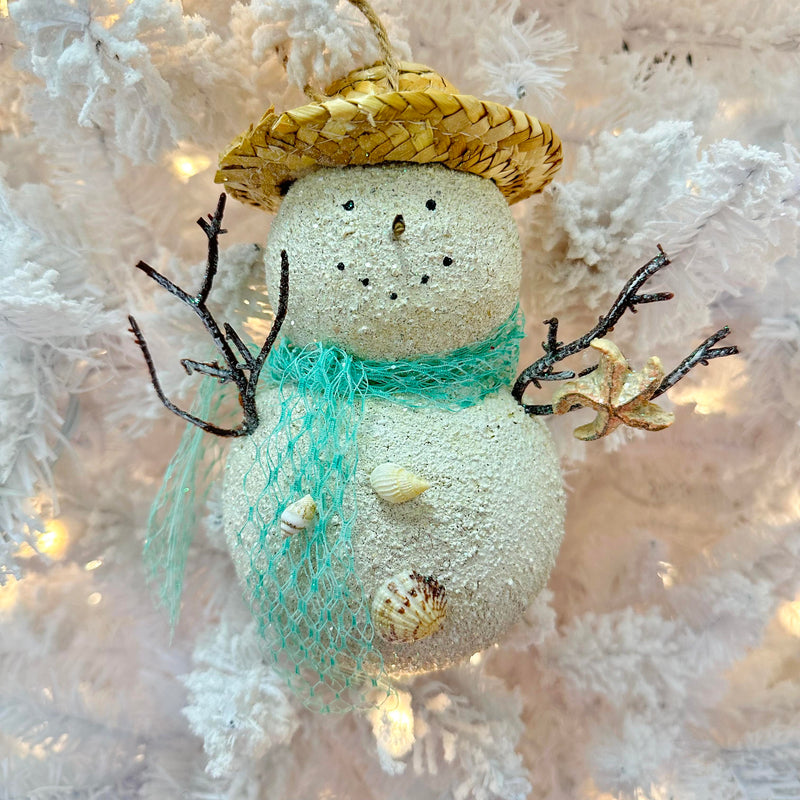 Beachy Snowman Ornament