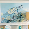 Turtle In Coral Underwater Framed Print