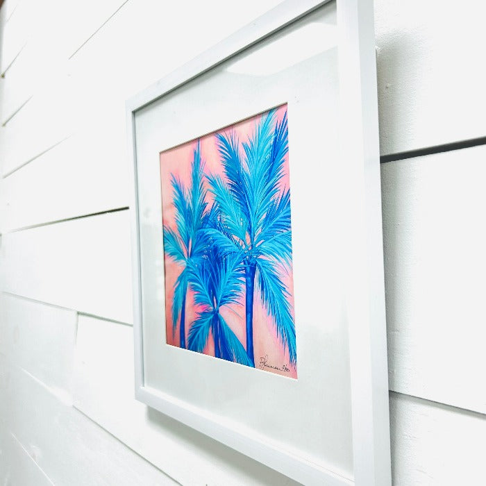 Framed Palm Tree Painting
