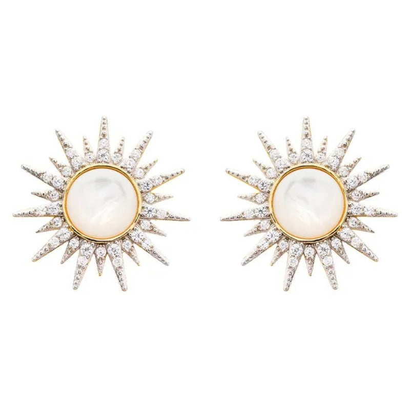 Mother of Pearl Sun Earrings