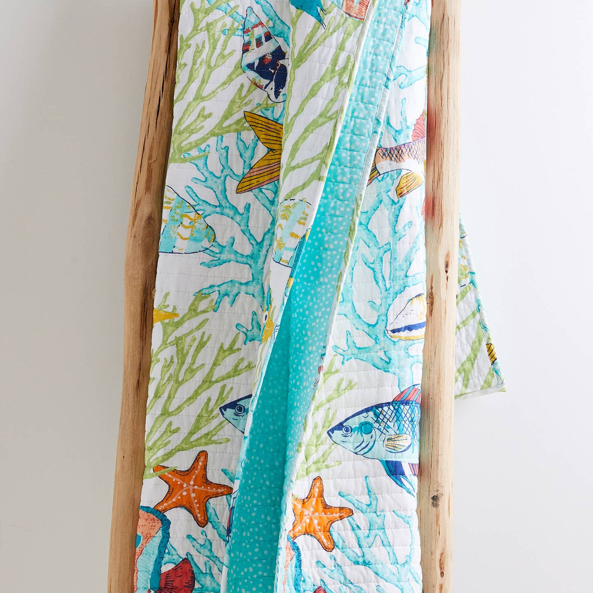Assorted Quilted Reversible Coastal Throw Blankets