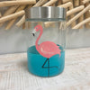 Hand Painted Flamingo Glass Canister - Sunshine & Sweet Pea's Coastal Decor