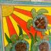 Assorted Sea Turtle Painted Window w/Sea Glass - Sunshine & Sweet Pea's Coastal Decor