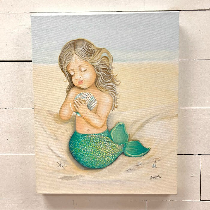 Baby Mermaid Painting - Sunshine & Sweet Pea's Coastal Decor