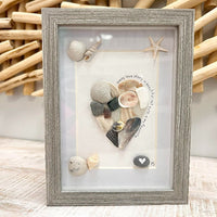Assorted Heart Seashell, Sea Glass, & Pebble Art - Sunshine & Sweet Pea's Coastal Decor
