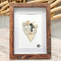 Assorted Heart Seashell, Sea Glass, & Pebble Art - Sunshine & Sweet Pea's Coastal Decor