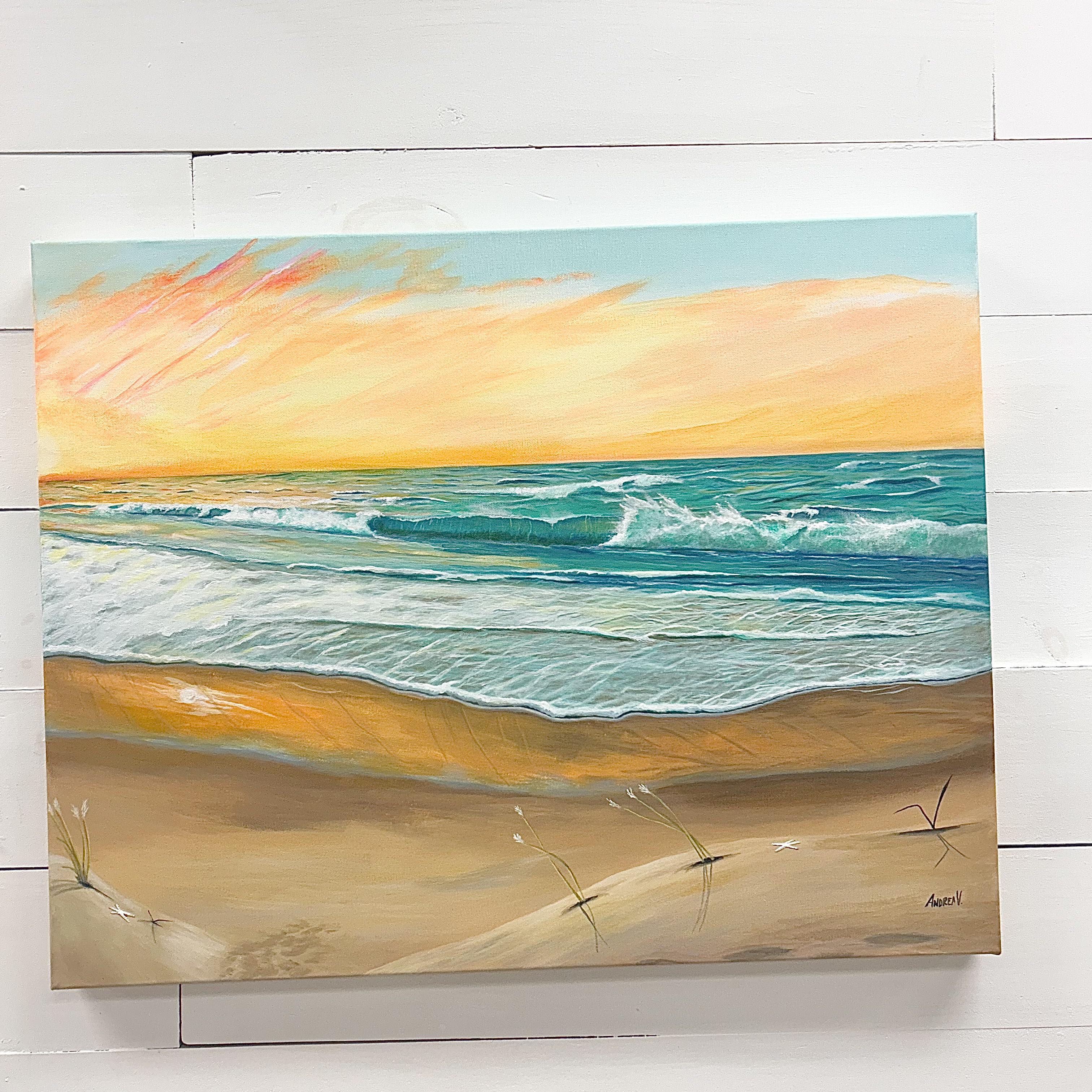 Sunset Inspired Beach Painting – Sunshine & Sweet Pea's Coastal Décor