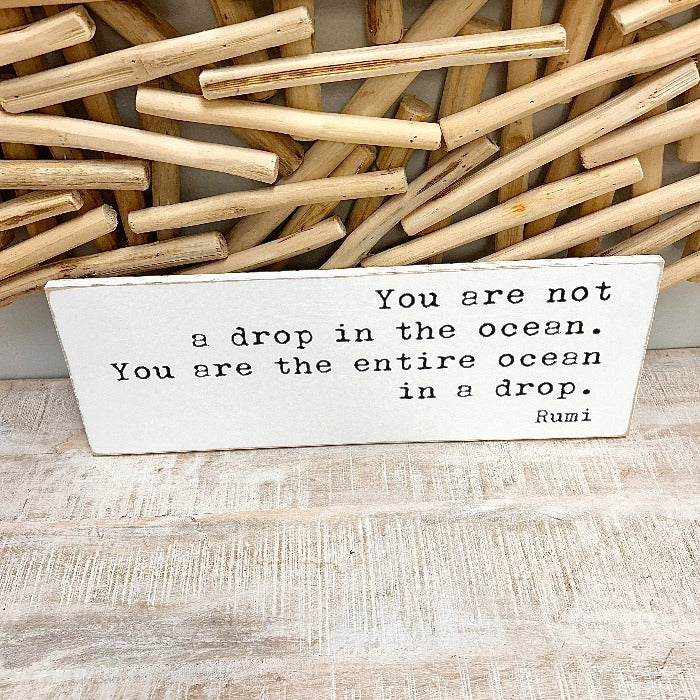 "You Are Not A Drop In The Ocean" Wooden Sign - Sunshine & Sweet Pea's Coastal Decor