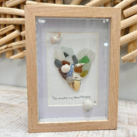 Assorted Heart Seashell, Sea Glass, & Pebble Art - Sunshine & Sweet Pea's Coastal Decor