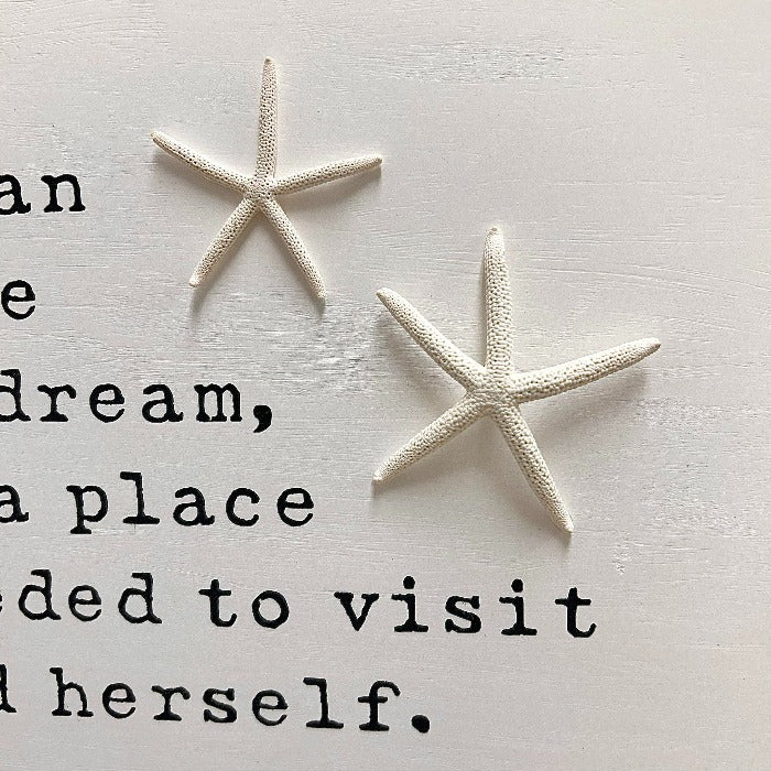"For Her The Ocean Was More Than A Dream" Wooden Sign - Sunshine & Sweet Pea's Coastal Decor