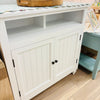 Coastal Media Cabinet w/ White Plank Doors